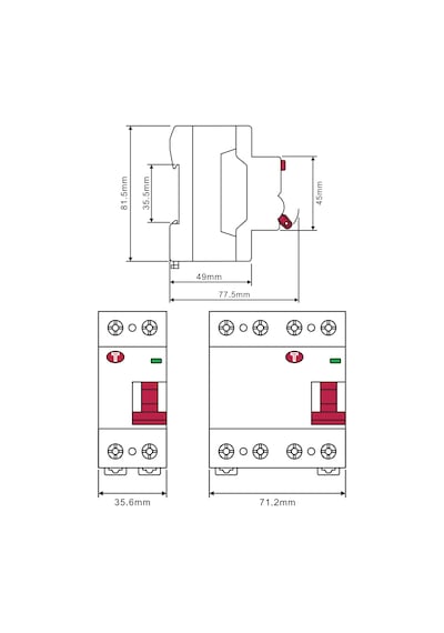 Mutlusan MRC06-203025 2P 6kA AC 25A 30mA Kaçak Akım Koruma Rölesi