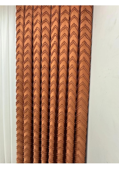 Nivemeshome Ritim Kiremit 1/3 Pileli Fon Perde 60x280