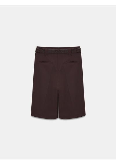 Dilvin 72271 Kemerli Yüksek Bel Bermuda-kahve Kahve