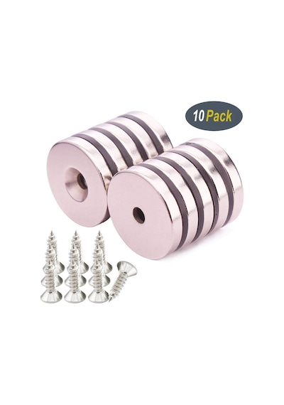 10 Adet 15Mm X 10-5,5M X 3Mm Havşa Delikli Güçlü Neodyum Miknatis