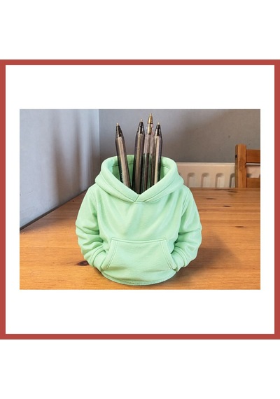 Bezos 3d Baskı Kapüşonlu Sweatshirt Kalemlik - Masaüstü Organizer-mint Erdotıca Mint Yeşili