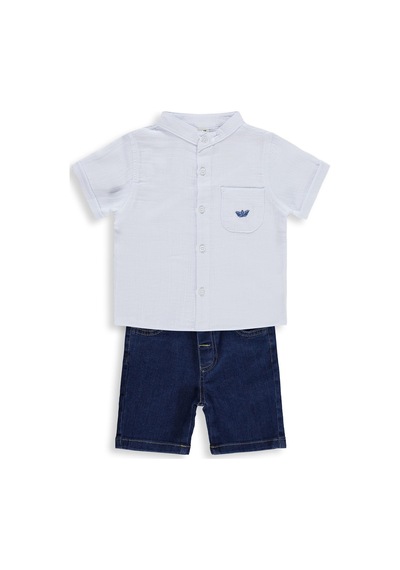 Civil Baby Yelken Nakışlı 6-18 Ay Takım - Beyaz