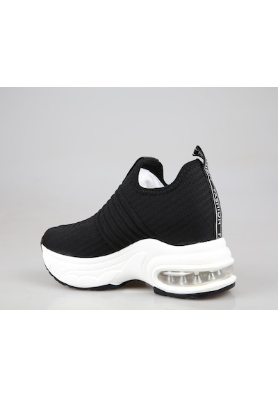 Guja 25y300-8 Dolgu Topuk Siyah Kadın Sneakers Siyah