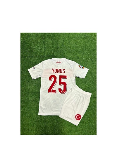Türkiye Euro 2024 Yunus Akgün İç Saha Çocuk Forması Beyaz Çok Renkli