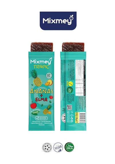 Ananas Meyve Barı 18 Adet Atıştırmalıklar Vegan, Glutensiz, Koruyucusuz 20gr X 18 Adet
