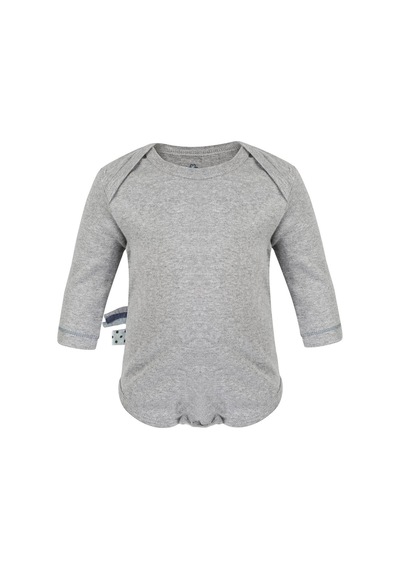 Organicera Organik Uzun Kollu Bebek Body , Grey Melange Gri-Melanj