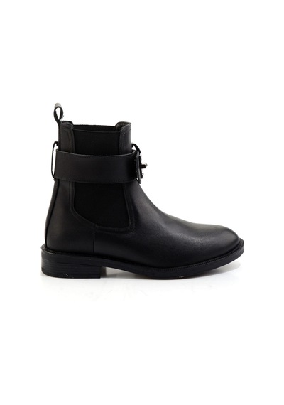 Bambi Siyah Hakiki Deri Kadın Bot & Bootie K02724259003 Siyah