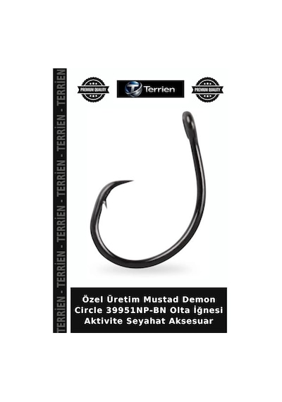 Özel Üretim Mustad Demon Circle 39951np-bn Olta İğnesi Aktivite Seyahat Aksesuar No:7-0 - 3lü