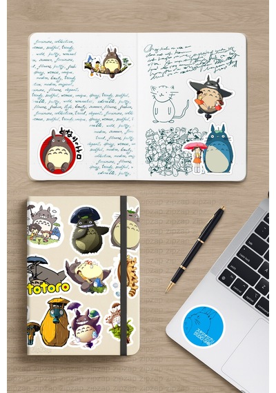Komşum Totoro My Neighbor Totoro Anime Telefon Laptop Yapışkanlı Folyo Sticker Paketi 20 Adet Çok Renkli