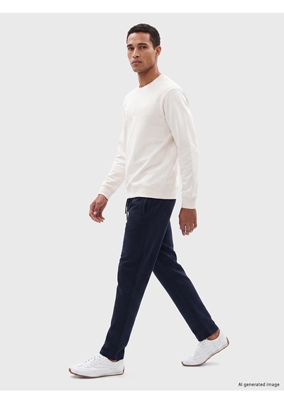 Lcw Vision Gri Bisiklet Yaka Baskılı Erkek Kalın Sweatshirt