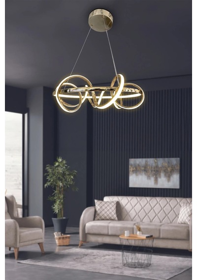 Kuzey Modern Sarkıt Led Avize - 3 Renk Kumandasız Krom Krom