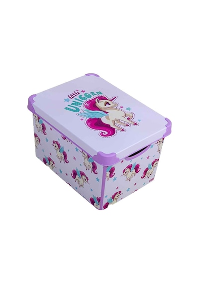 Style Box Unicorn Dekoratif Kutu Set - 2x 20 Litre Gri Çok Renkli