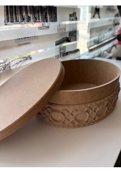 Ham Ahşap Oval Dekoratif Kutu 7