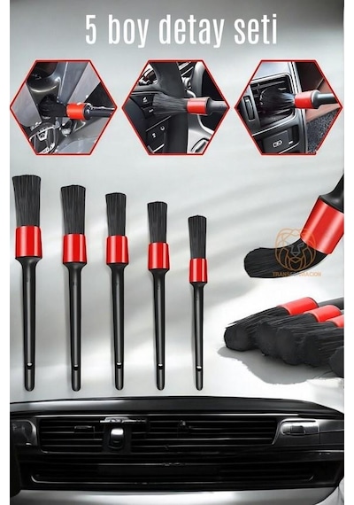Zhltools 5 Boy Araç Oto Detaylı Temizlik İçin Fırça Seti