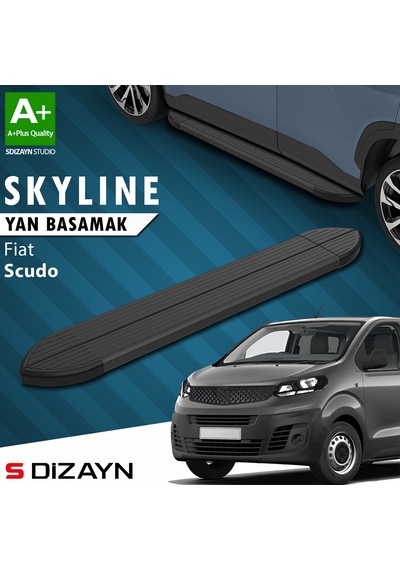 S-dizayn Fiat Scudo 3 Skyline Siyah Yan Basamak 213 Cm 2020 Üzeri A+ Kalite