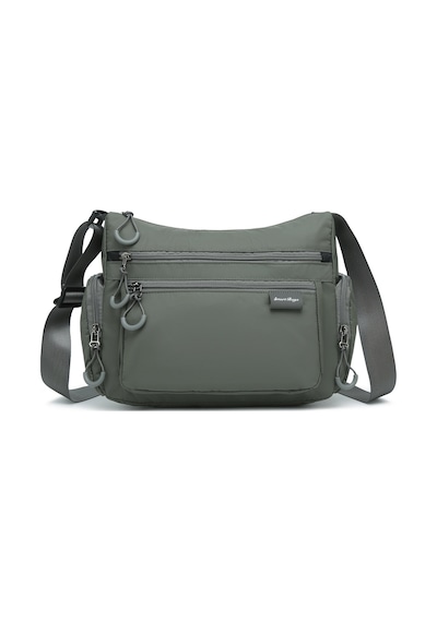 Smart Bags Koyu Gri Orta Boy Çok Cepli Su Geçirmez Ultra Hafif Kumaş Kadın Çapraz Çanta