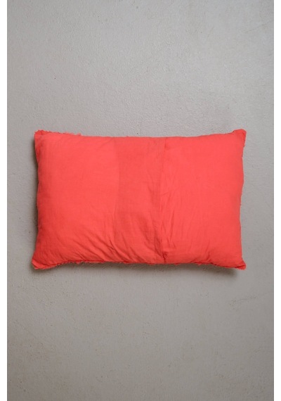 Peraluna Foam Pıllow Şifon Şerit Triko Yastık Kılıfı 60x40 Cm Koral - Koral