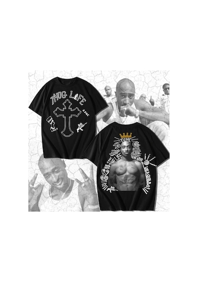 Trend 2pac Oversize Tişört Siyah