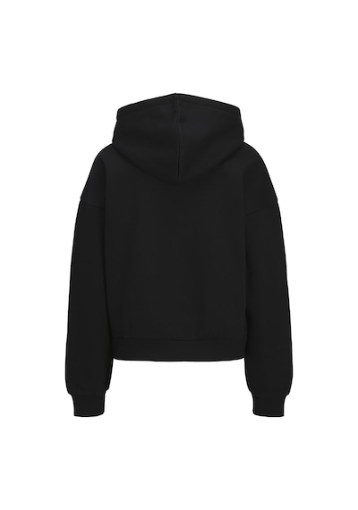 Kadin Minimal Logo Baskili Kapüsonlu Sweatshirt - Studio - 12280152 Black