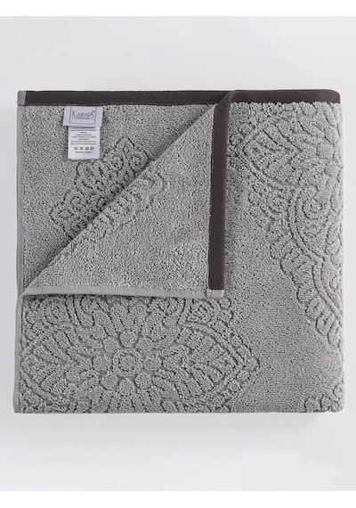 Pamuk Tekli Havlu Jakarlı Karna Premıum Vance - 70 X 140 Taş