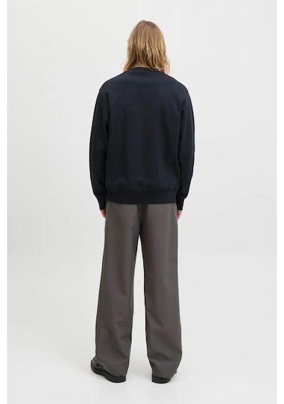 Jack & Jones Erkek Jprblachad Baskılı Bisiklet Yaka Sweatshirt 12261386 Siyah Siyah