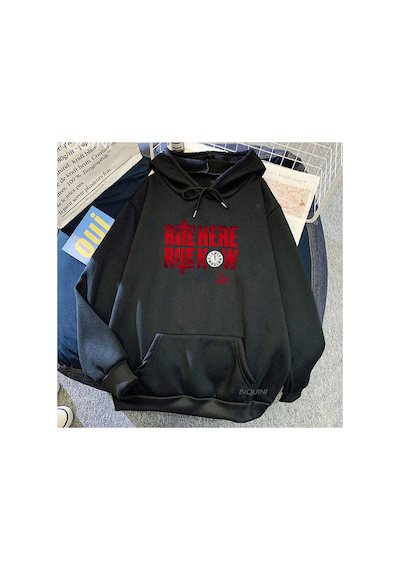 Tarzsokak Siyah Unisex Rite Burada Rite Şimdi Mektup Baskı Hayalet Rock Band Streetwear Rah