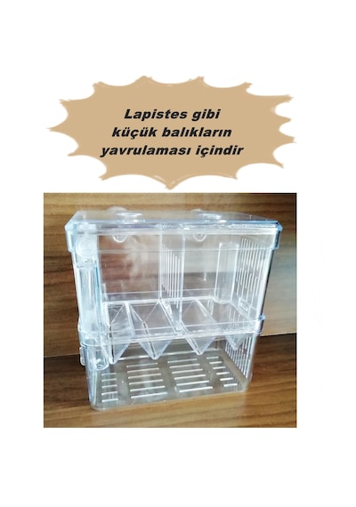 Çok Fonksiyonlu Çift Bölmeli Akvaryum Balık Yavruluğu Akvaryum Yavruluk 13.5 x 7.5 x 14 CM