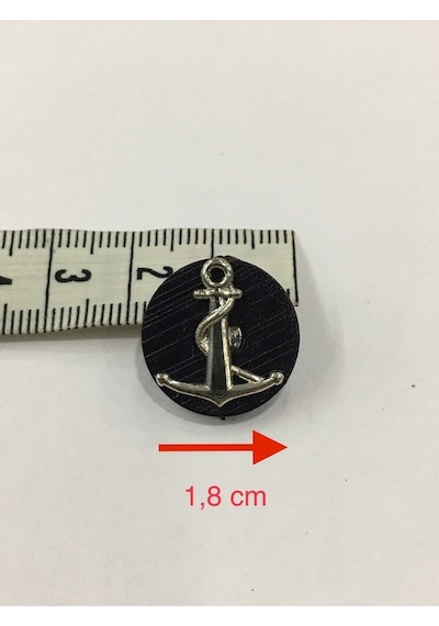 Yelek Hırka Düğmesi 6 Lı Set Çapa Armalı 1,8 Cm