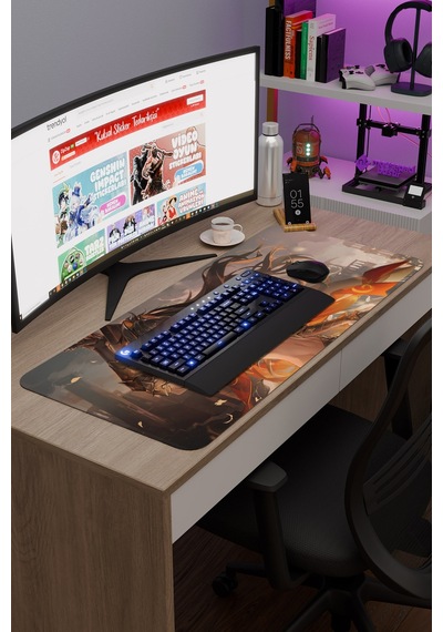Dehya Genshin Impact Anime Gacha V5 - 90x40 Xxl Gaming Mouse Pad Fare Altlığı