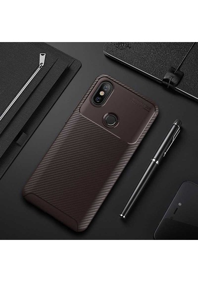 Xiaomi Mi 6x Kılıf Kamera Çıkıntılı Karbon Fiber Dokulu Renk Atmaz Kapak Negro