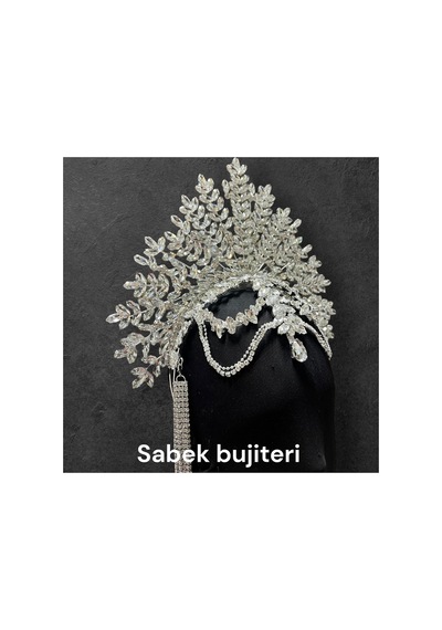 Crystal Forest- Taşlı Taç Gelin Tacı Alınlıklı Taç Nişan Tacı Kına Tacı Işıltılı Taç Zarif Taç After Beyaz - 788246099 Beyaz