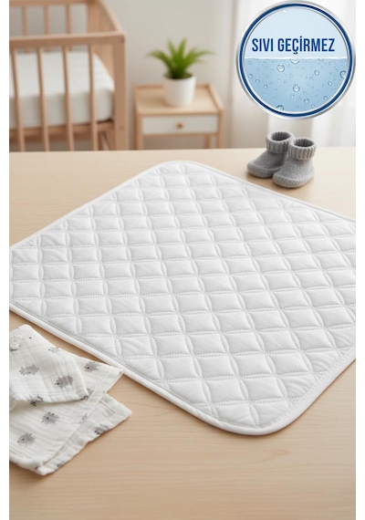 Sıvı Geçirmez Kapitone Bebek Alt Değiştirme Pedi 75 x 90 Cm Alt Açma Bezi