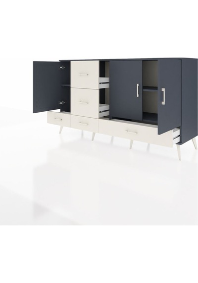 Hyperion Konsol 4 Raflı 5 Çekmeceli 3 Kapaklı 176x44x99 Antrasit-antrasit/aytaşı Antrasit - Antrasit Hyperion Konsol 4 Raflı 5 Çekmeceli 3 Kapaklı 176x44x99 Antrasit-antrasit/aytaşı Antrasit - Antrasit