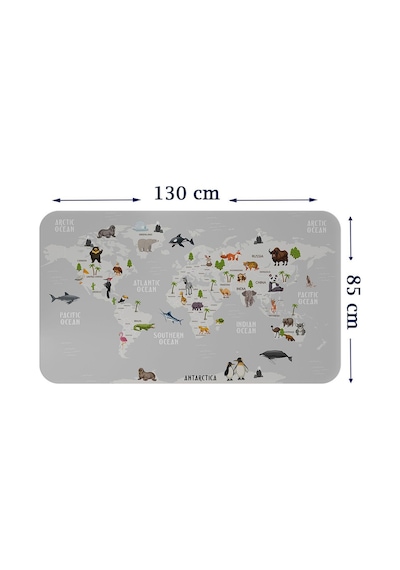 Eğitici Dünya Haritası Dünya Atlası Çocuk Ve Bebek Odası Duvar Sticker-85x130-3790 Çok Renkli