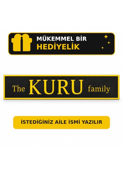 Dekoratif Hediyelik Kapı İsimlik 26x5,5 Cm