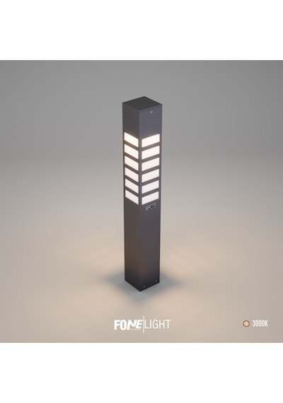 FoneLight Vilorita 75 cm LED Bahçe Aydınlatma Direği Antrasit Alüminyum IP65 Bollard Peyzaj Yürüyüş Yolu Lambası 9W 3000K