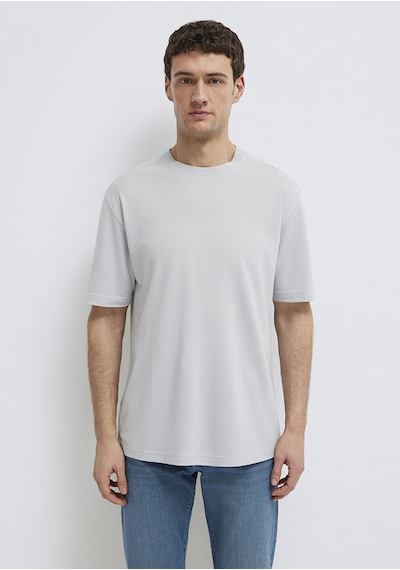 Mavi - Soft-premium Açık Mavi Tencel Liyosel Karışımlı Tişört 0613468-70802 Açık Mavi