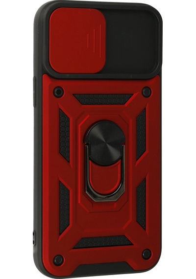 Newface - 512 - İphone 13 Pro Kılıf Pars Lens Yüzüklü Silikon - Matxzngz - - Kırmızı