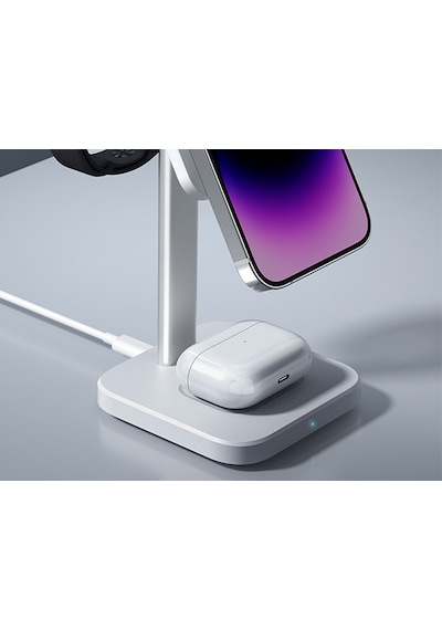 Esr 3 İn 1 17.5 W Hızlı Şarj Standı iOS Watch + Apple Uyumlu AirPods Beyaz