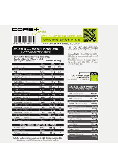Mustang Nutrition Core+ Series Isolate Whey Protein Tozu 900 Gr 30 Servis Çikolata + Shaker + Protein Kahve Hediyeli Çikolata Aromalı