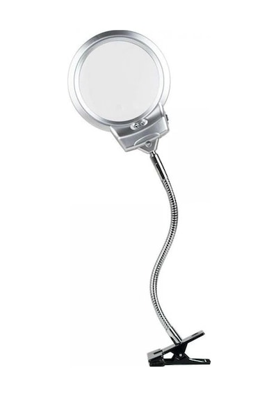 -2.5x130 Mm 5x24 Mm Led Aydınlatmalı Büyüteç,masa Üstü Metal Hortum Mandallı-mg15124-c Diğer