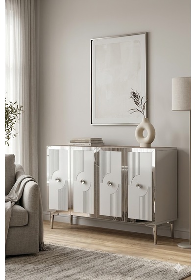 Ka1216bs Pega Konsol Ve Tv Sehpası Beyaz-silver 120cm