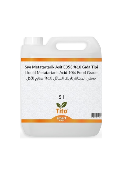 Sıvı Metatartarik Asit E353 %10luk Gıda Tipi 5 Litre