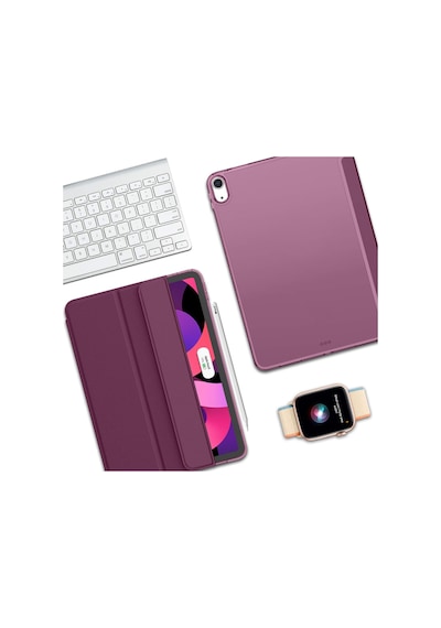 İpad 11. Nesil A16 Ve 10. Nesil 10.9" Uyumlu Kılıf A3355 A2696 Ultra İnce Standlı Kapak Mürdüm Kapaklı Kılıf