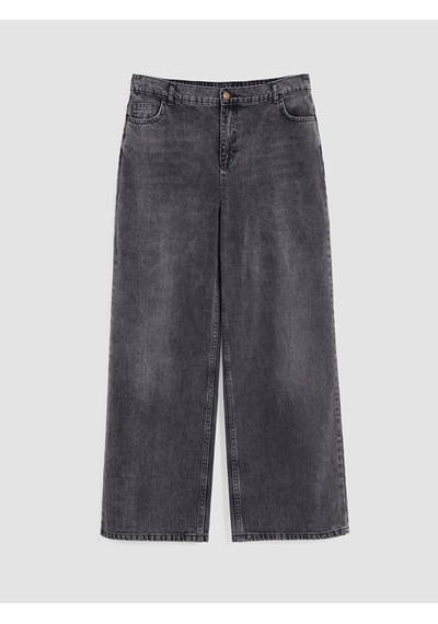 Lcw Curve Gri Beli Lastikli Straight Fit Kadın Jean Pantolon