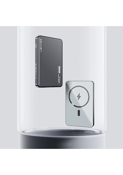 Lenyes Pw019d Pd 20w Ultra İnce Magsafe Wireless Powerbank 15w 5000mah Füme
