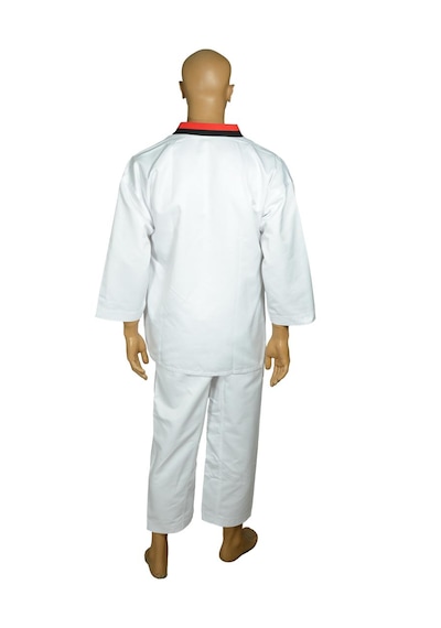 Haşado Wt Onaylı Şeritli Pum Yaka Fitilli Dobok Taekwondo Elbisesi Beyaz
