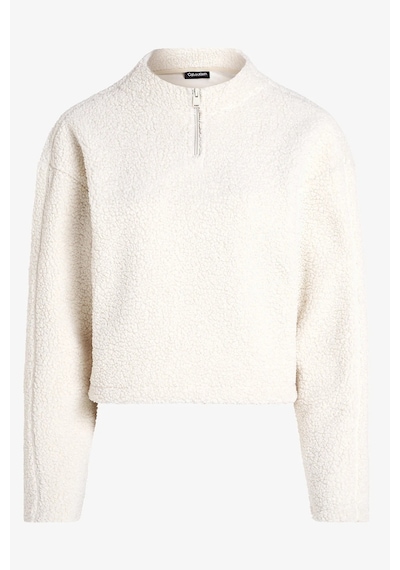Calvin Klein Sport Sherpa Half Zip Sweatshirt Kadın Yarım Fermuar Rahat Kesim Crop Polar Sweatshirt Bej Bej Calvin Klein Sport Sherpa Half Zip Sweatshirt Kadın Yarım Fermuar Rahat Kesim Crop Polar Sweatshirt Bej Bej