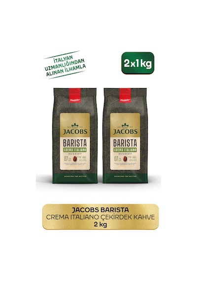 Jacobs Barista Editions Çekirdek Kahve Crema Italiano 2'li Paket 2 x 1 KG