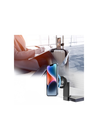 Lenyes Cr187 Oynar Başlıklı Magnetik Masa Telefon Tutucu Siyah